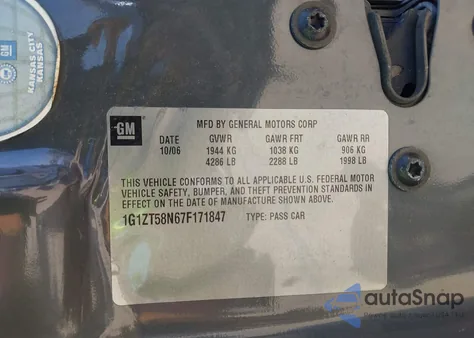 2007 Chevrolet Malibu Lt z USA, uszkodzony, nr VIN 1G1ZT58N67F171847